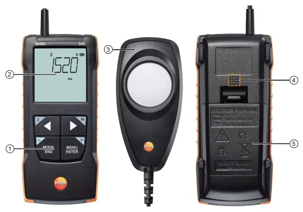 testo 545 Digital Lux Meter - Product description