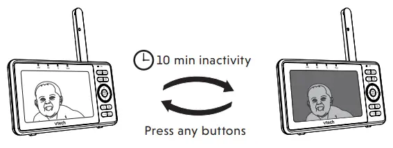 vtech VM5263 5 Inch High Definition Pan and Tilt Video Baby Monitor - Dim mode