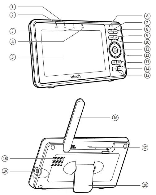vtech VM5263 5 Inch High Definition Pan and Tilt Video Baby Monitor - Parent unit