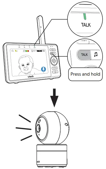 vtech VM5263 5 Inch High Definition Pan and Tilt Video Baby Monitor - baby unit