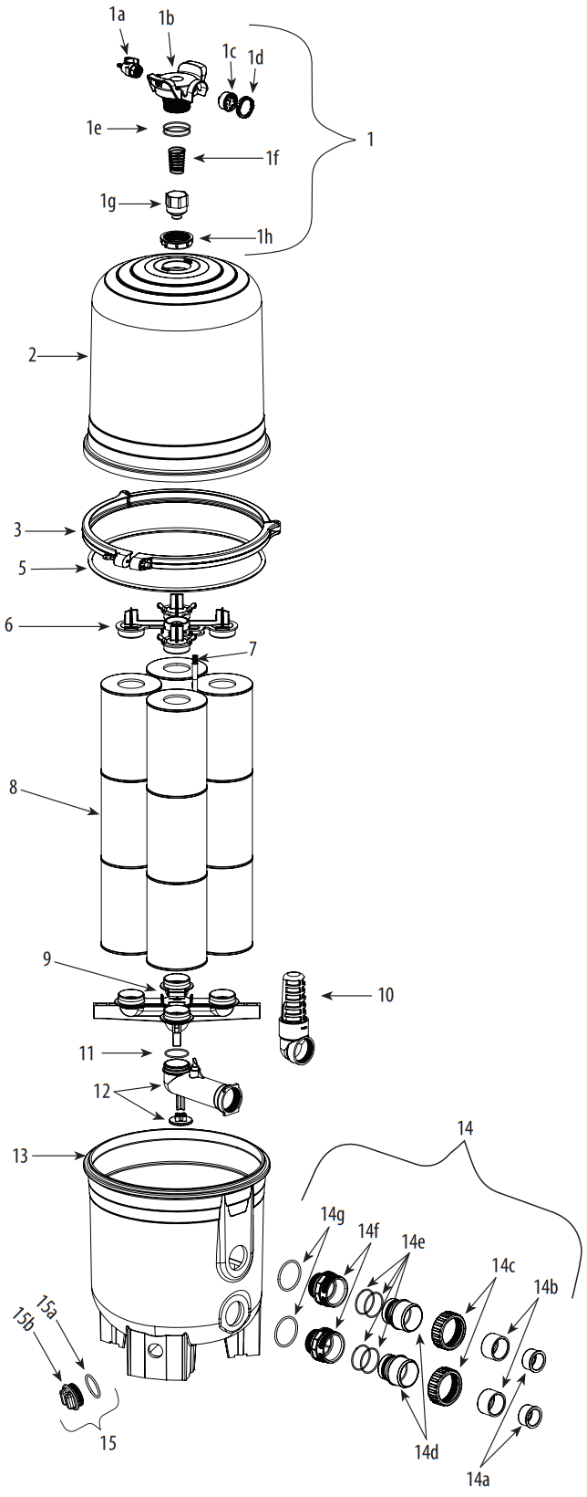 waterway 570 0325 Cartridge Filter System - CRYSTAL WATER