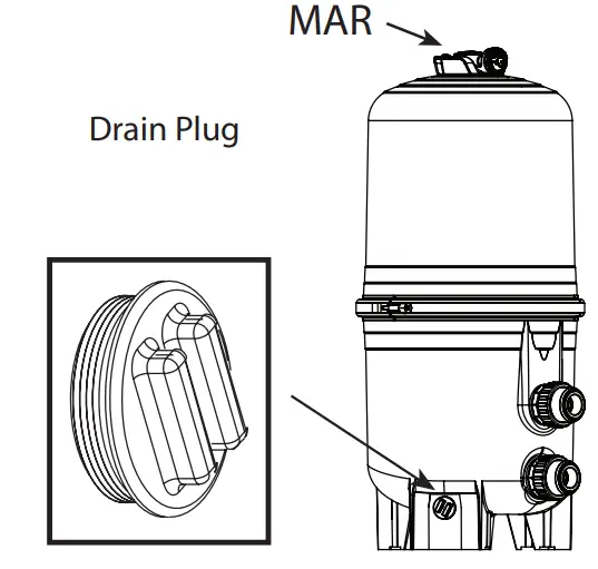 waterway 570 0325 Cartridge Filter System - Drain Plug